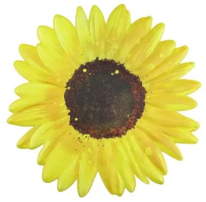 12" Dia Metal Embossed Sunflower Sign: Yellow - MD0612