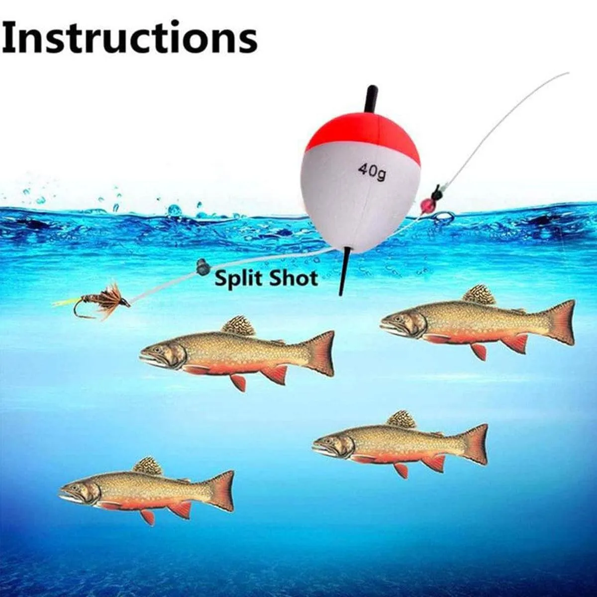 14pcs Red and White Fishing Float Bobber Set Buoy Tackle Accessories Freshwater