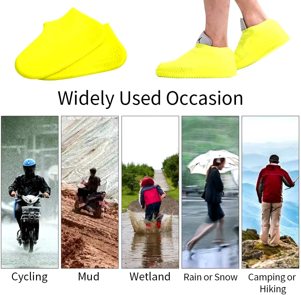 1Pair Reusable Waterproof Rain Shoes Covers Silicone Outdoor Rain Boots Overshoes Walking Shoes Accessories Reusable Shoes Cover