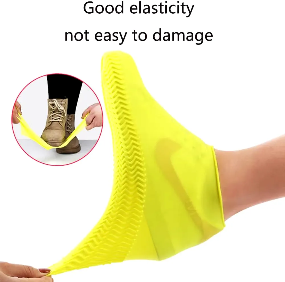 1Pair Reusable Waterproof Rain Shoes Covers Silicone Outdoor Rain Boots Overshoes Walking Shoes Accessories Reusable Shoes Cover