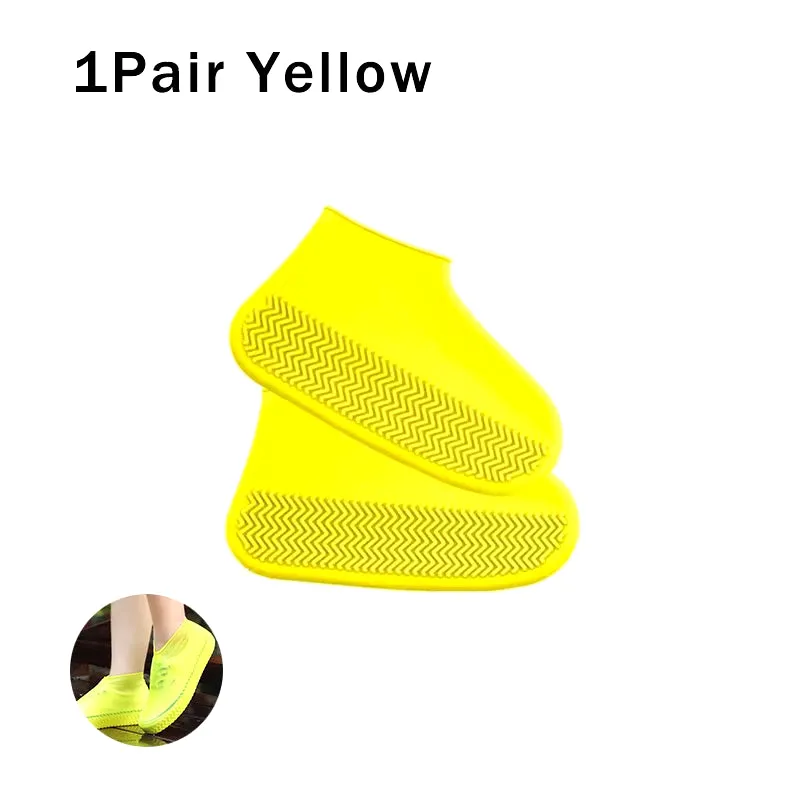 1Pair Reusable Waterproof Rain Shoes Covers Silicone Outdoor Rain Boots Overshoes Walking Shoes Accessories Reusable Shoes Cover