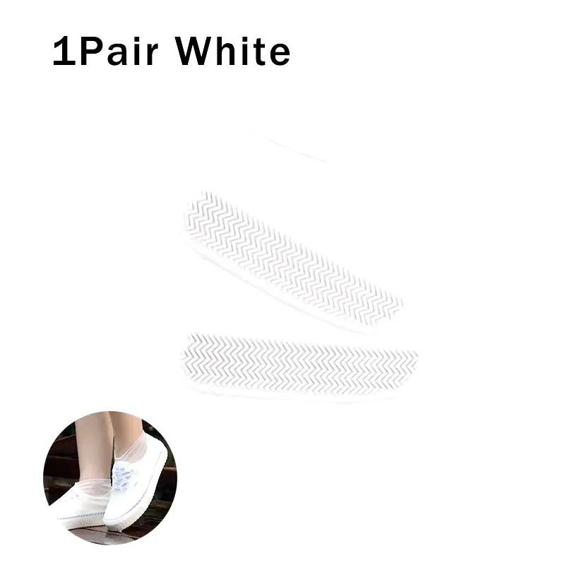 1Pair Reusable Waterproof Rain Shoes Covers Silicone Outdoor Rain Boots Overshoes Walking Shoes Accessories Reusable Shoes Cover