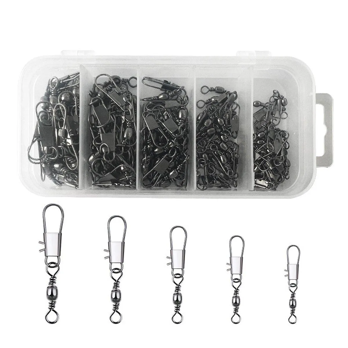 200pcs Pin Connectors Eight Ring Connectors for Fishing Gear Accessories Set