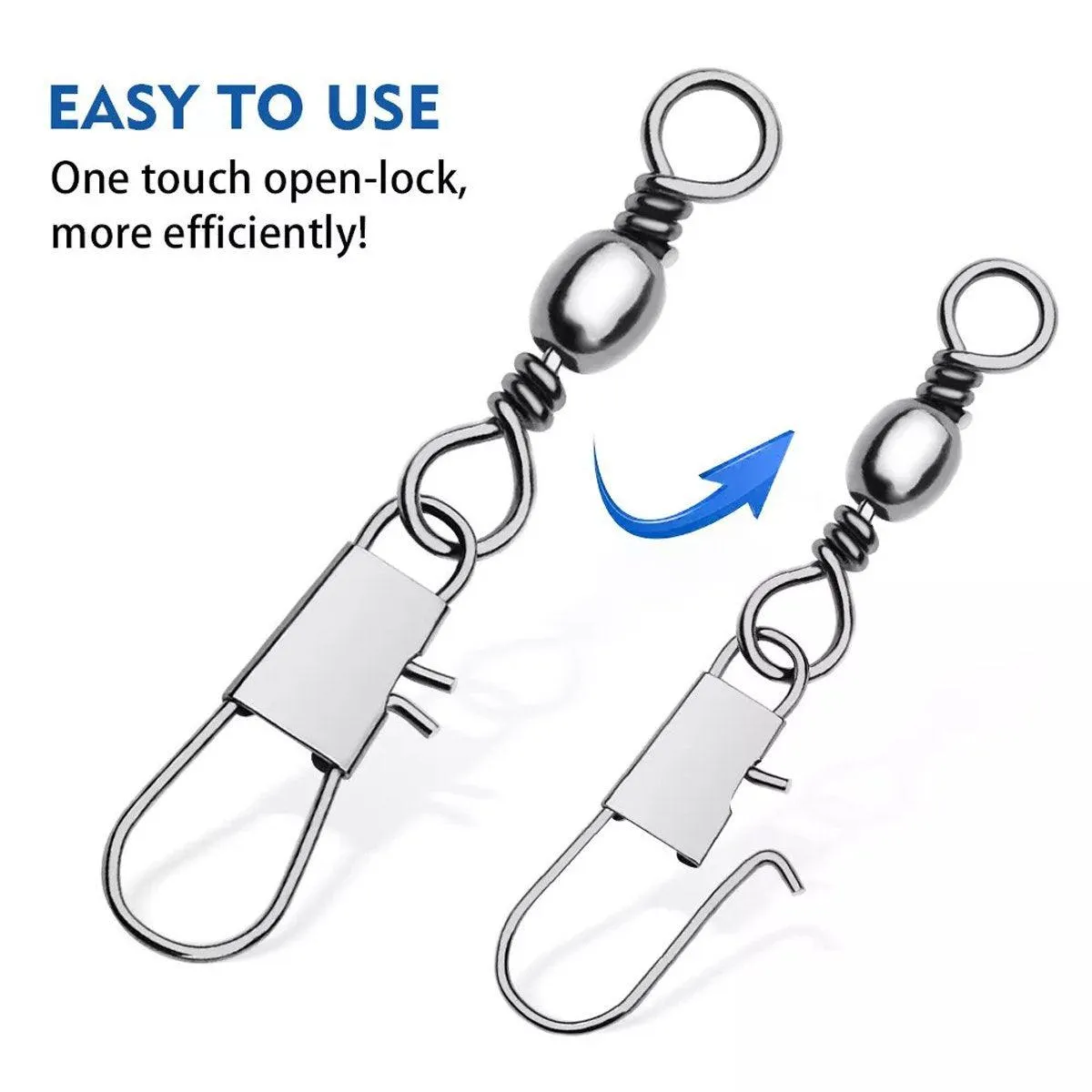 200pcs Pin Connectors Eight Ring Connectors for Fishing Gear Accessories Set