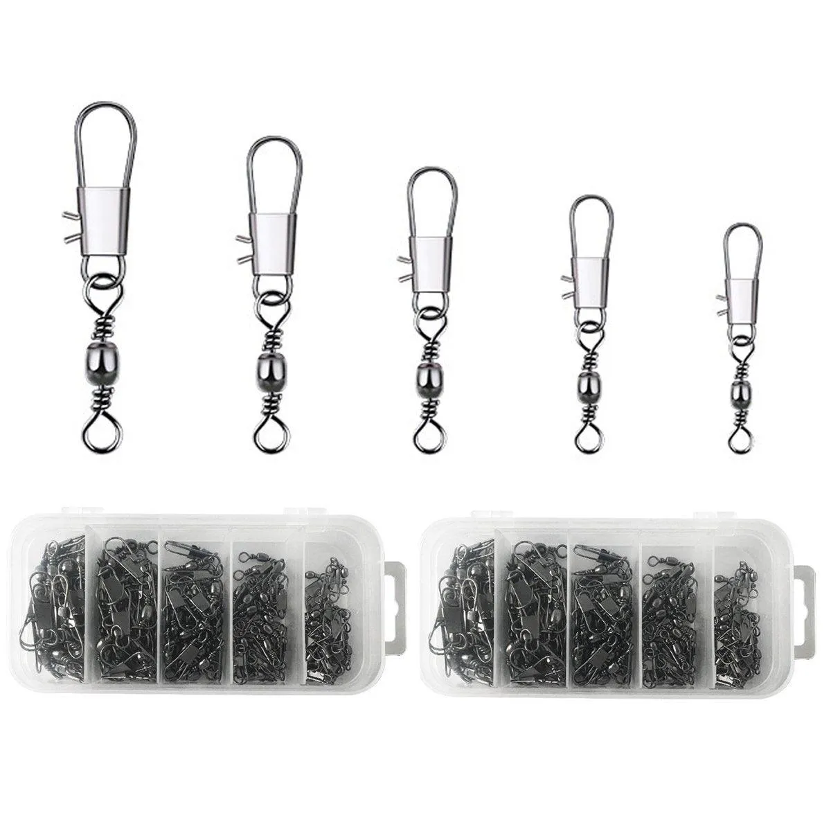 200pcs Pin Connectors Eight Ring Connectors for Fishing Gear Accessories Set