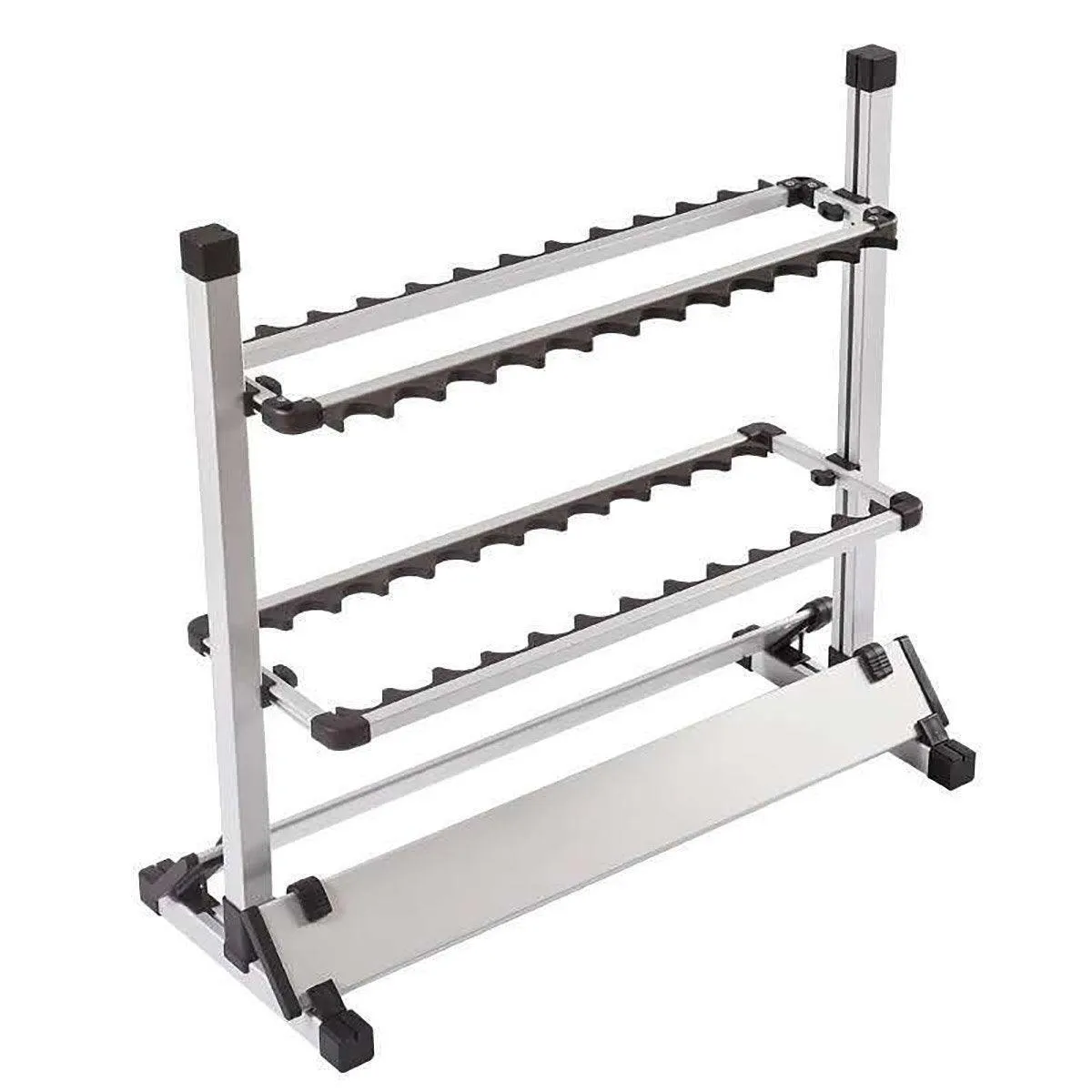 24 Hole Aluminum Alloy Fishing Rod Display Rack Portable Holder Gear Storage