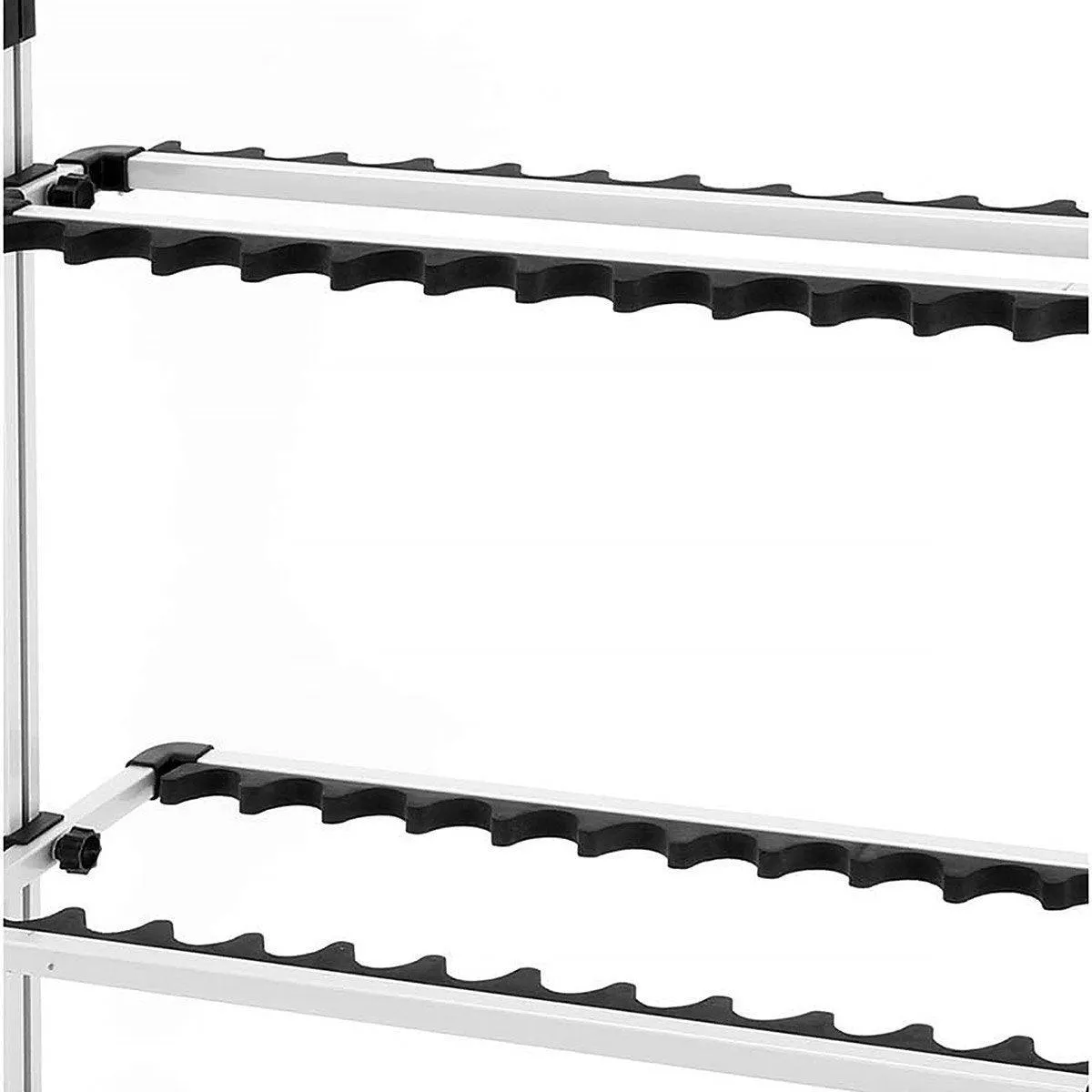 24 Hole Aluminum Alloy Fishing Rod Display Rack Portable Holder Gear Storage