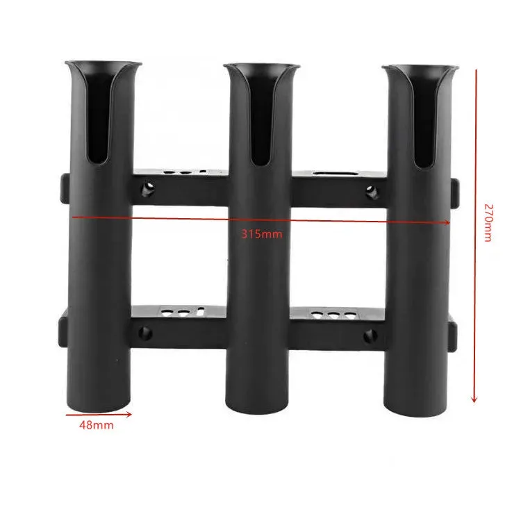 3 Tubes Link White  Plastic Fishing Rod Racks Holder Socket for Boat Marine