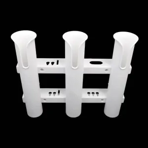 3 Tubes Link White  Plastic Fishing Rod Racks Holder Socket for Boat Marine
