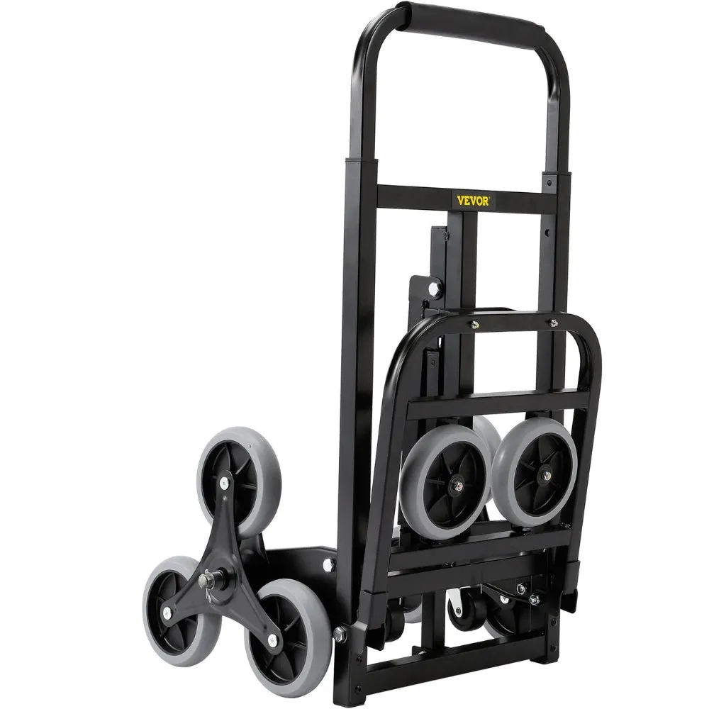 375lbs Stair Climbing Cart Foldable Dolly with Adjustable Handle Hand Truck 10 Wheels All Terrain Cart