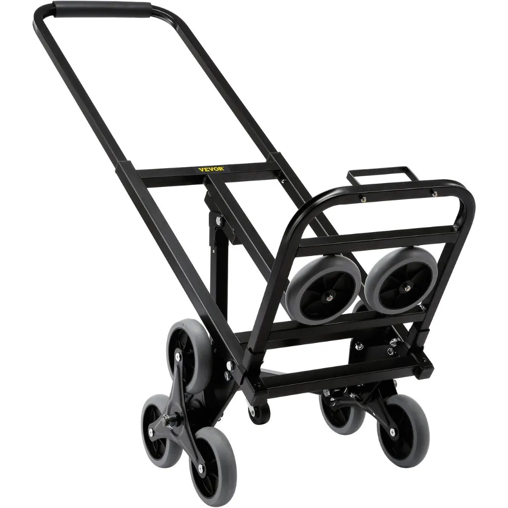 375lbs Stair Climbing Cart Foldable Dolly with Adjustable Handle Hand Truck 10 Wheels All Terrain Cart