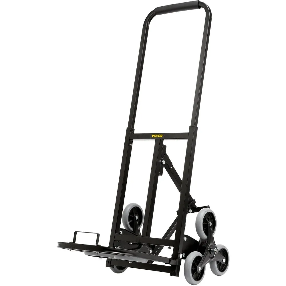 375lbs Stair Climbing Cart Foldable Dolly with Adjustable Handle Hand Truck 10 Wheels All Terrain Cart