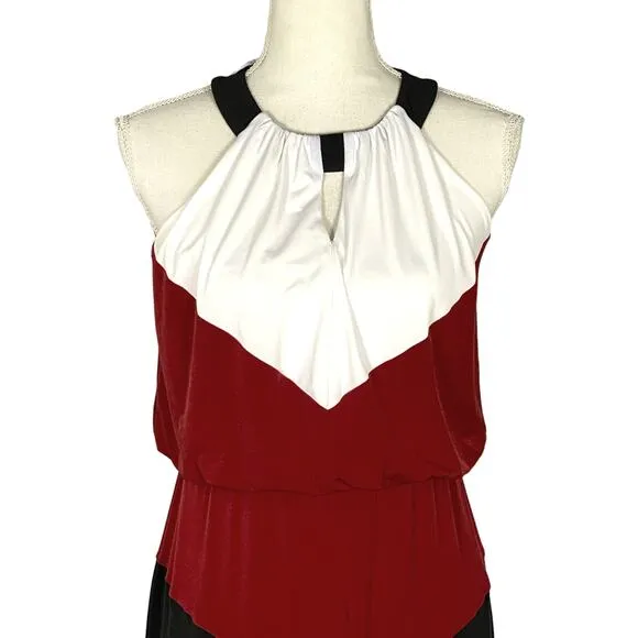 38. White House Black Market Womens Chevron Stripe Sleeveless Dress Multi XS