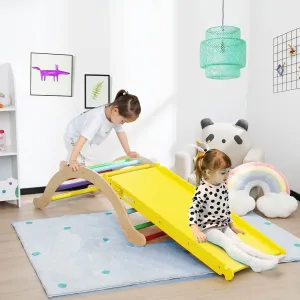 4-in-1 Children's Eco Wood Climbing Frame | Montessori Pikler Climbing Arch, Slide & Rocker