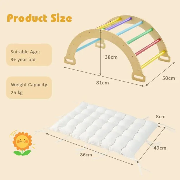 5-in-1 Montessori Eco Wood Pikler Climbing Frame | Rocker w/ Cushion | Den | Shop Front