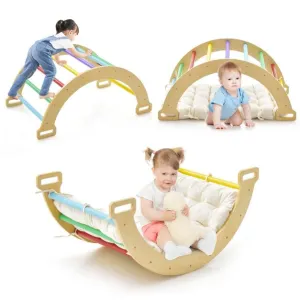 5-in-1 Montessori Eco Wood Pikler Climbing Frame | Rocker w/ Cushion | Den | Shop Front