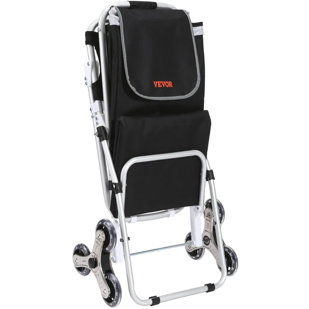 50L Foldable Stair Cart with Seat for Easy Grocery Shopping