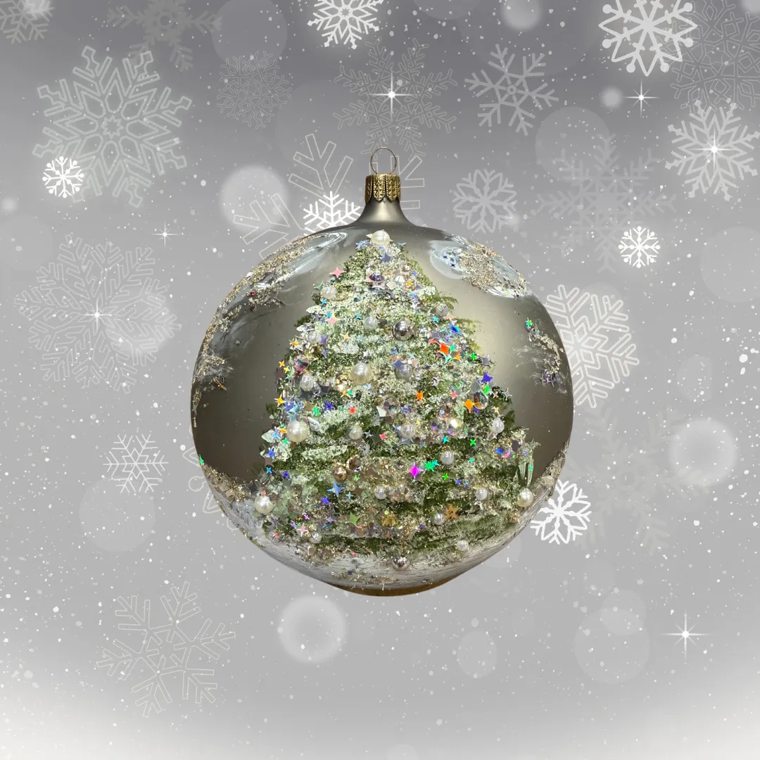 6" GLIMMERING SNOW TREE