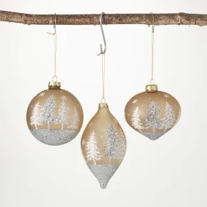 6"H, 4"H and 4"H Sullivans Tree Drop Ornament - Set of 3, Multicolored Christmas Ornaments