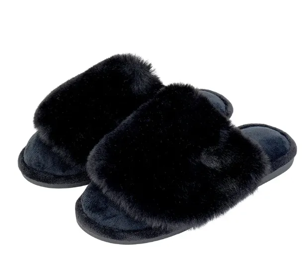 842CBK SLIPPER COSY LUXE BLACK