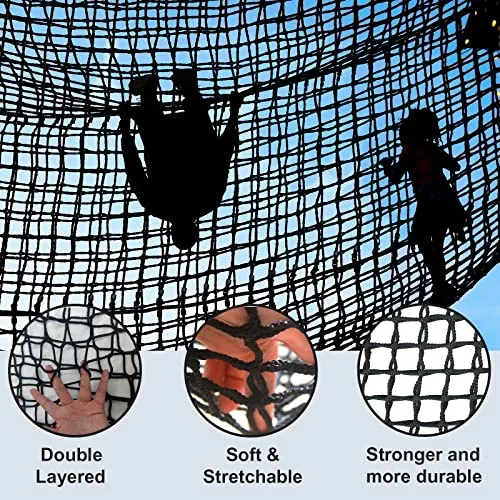 9.8X9.8 FT Kids Playground Net Heavy Duty Play Safety Net Outdoor Climbing Cargo Net Playground Sets for Backyards