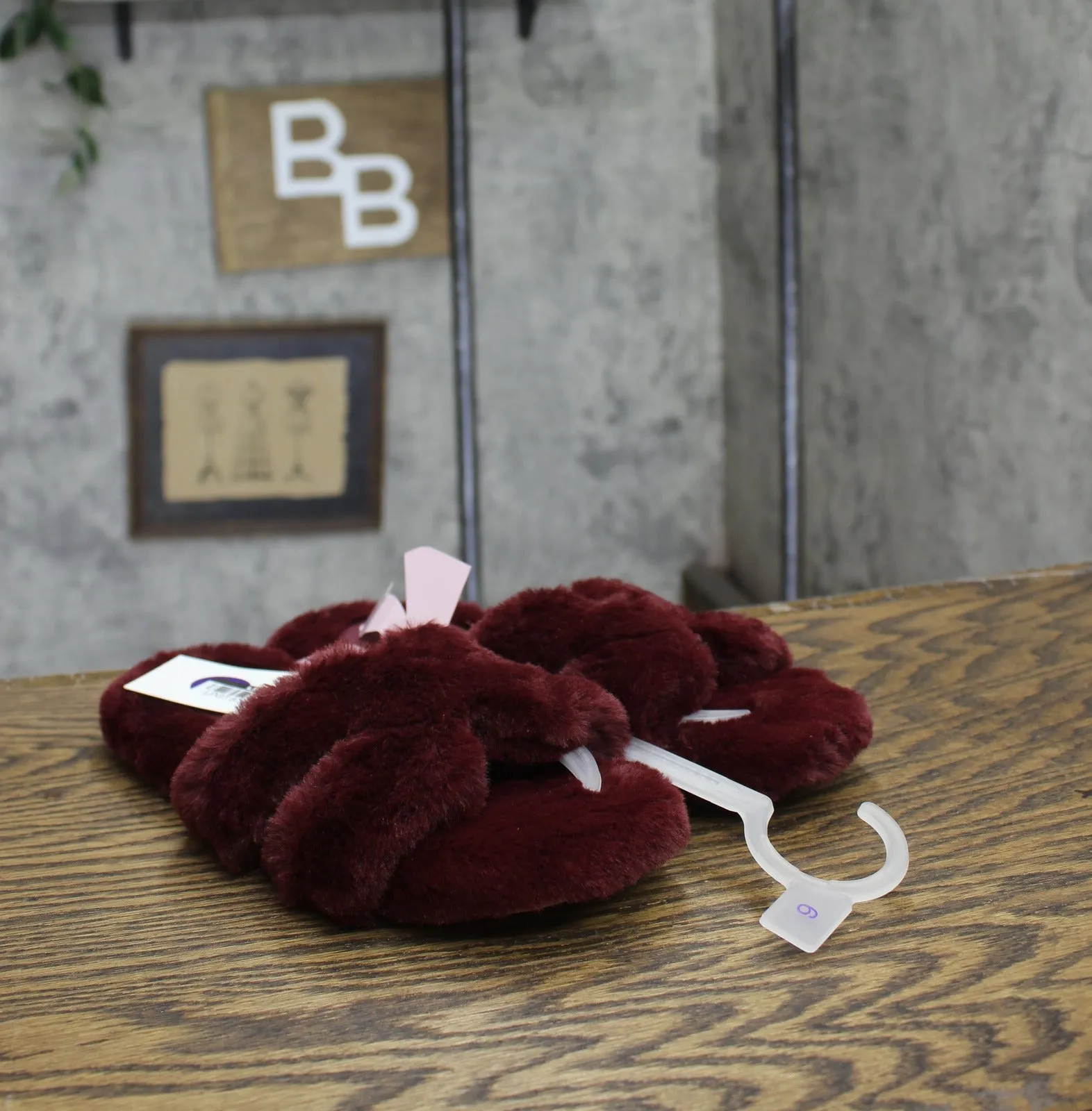 A New Day Womens Sage Slide Slippers 91315735 Burgundy Red 6M