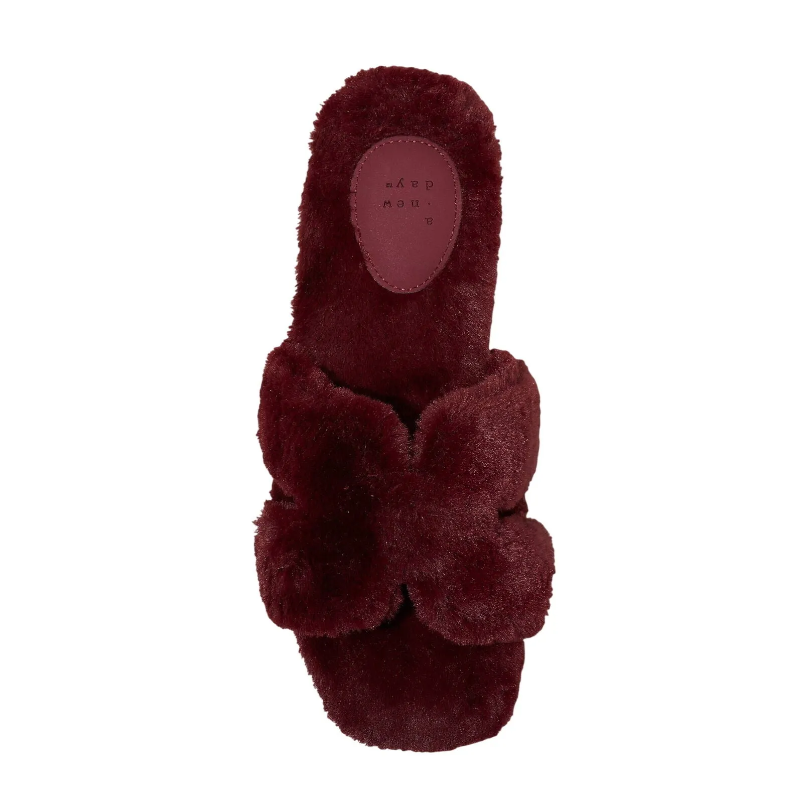 A New Day Womens Sage Slide Slippers 91315735 Burgundy Red 6M