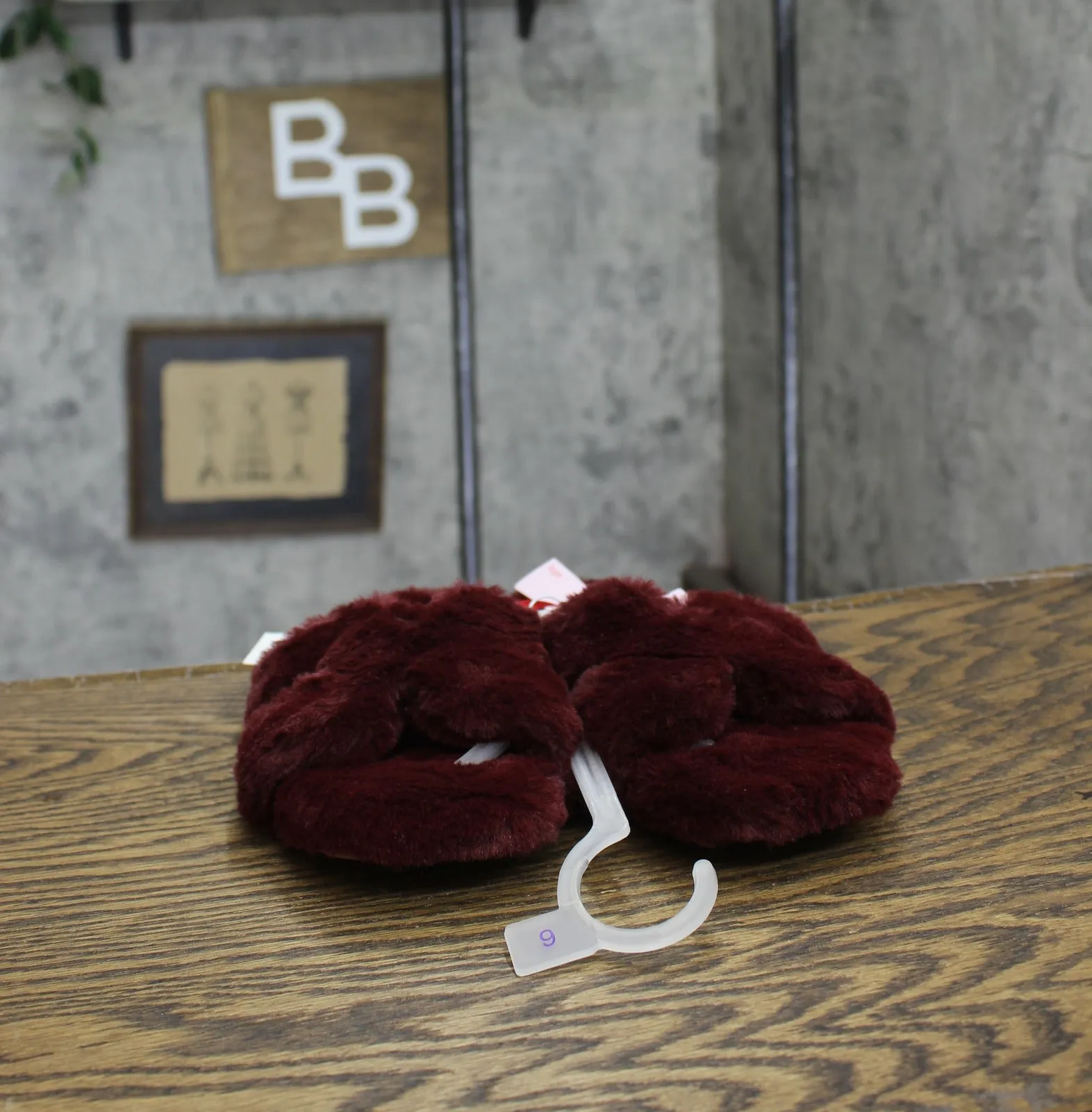 A New Day Womens Sage Slide Slippers 91315735 Burgundy Red 6M
