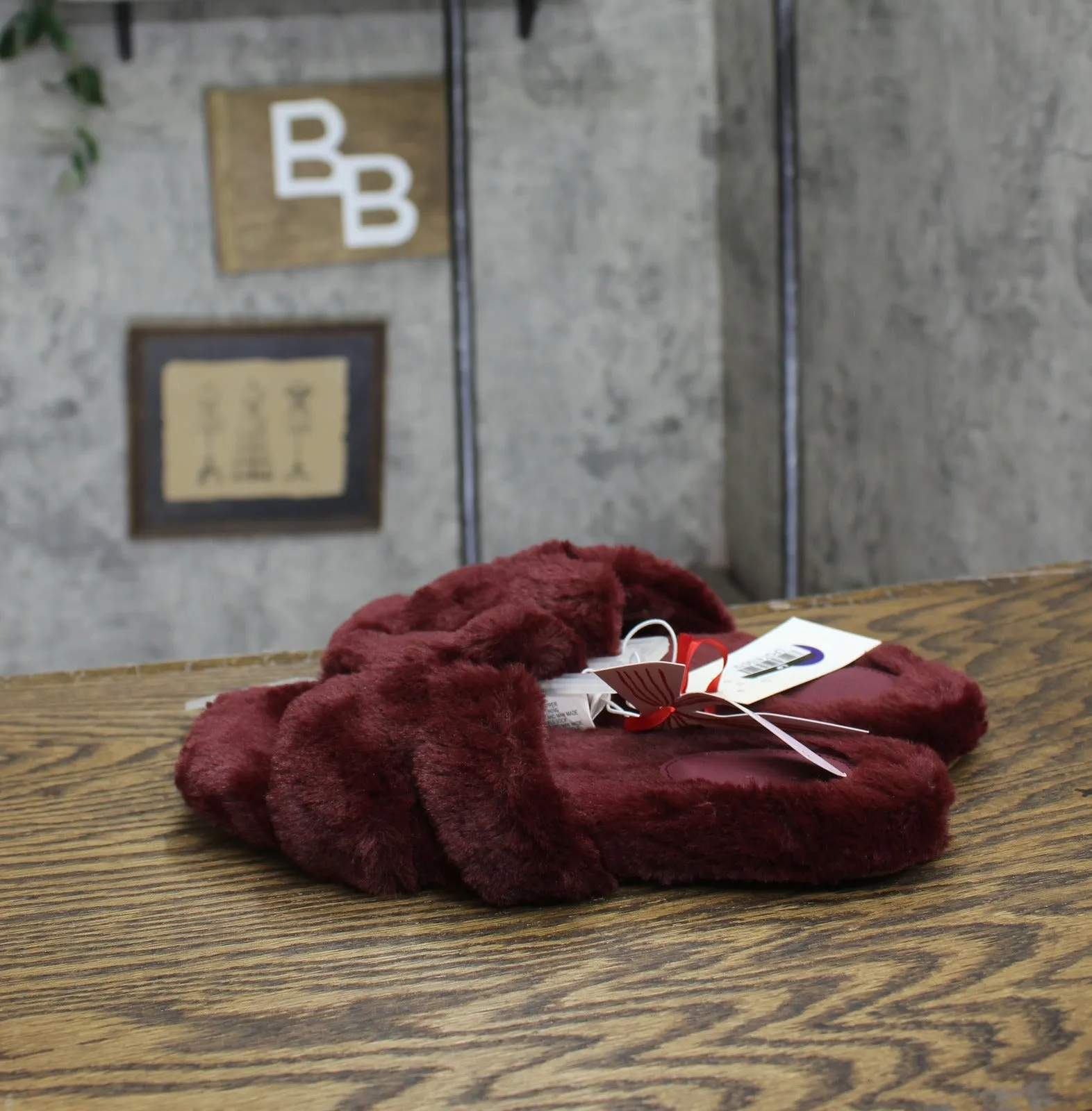 A New Day Womens Sage Slide Slippers 91315735 Burgundy Red 6M
