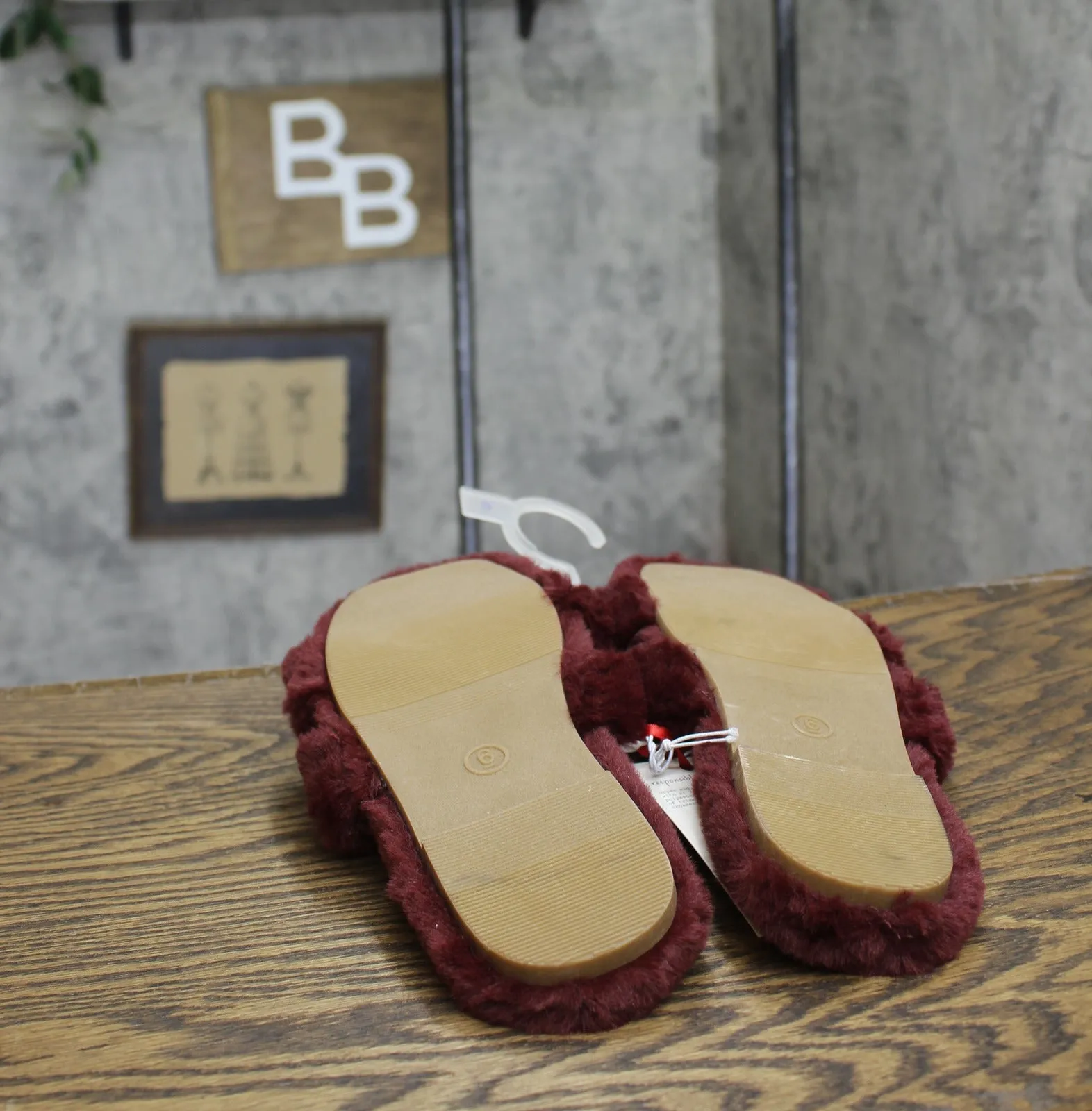 A New Day Womens Sage Slide Slippers 91315735 Burgundy Red 6M