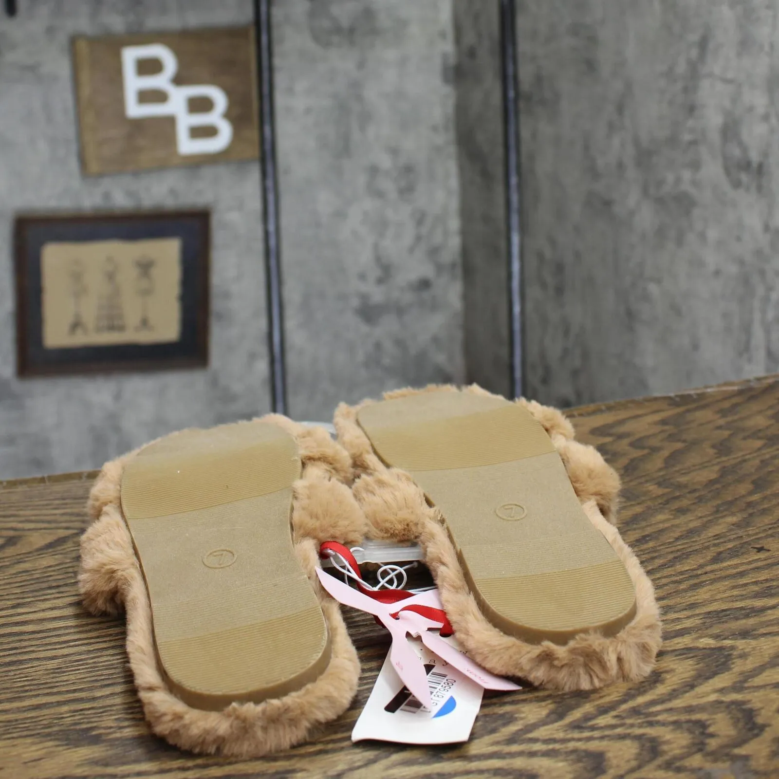 A New Day Womens Sage Slide Slippers 91315735 Tan Brown 7M