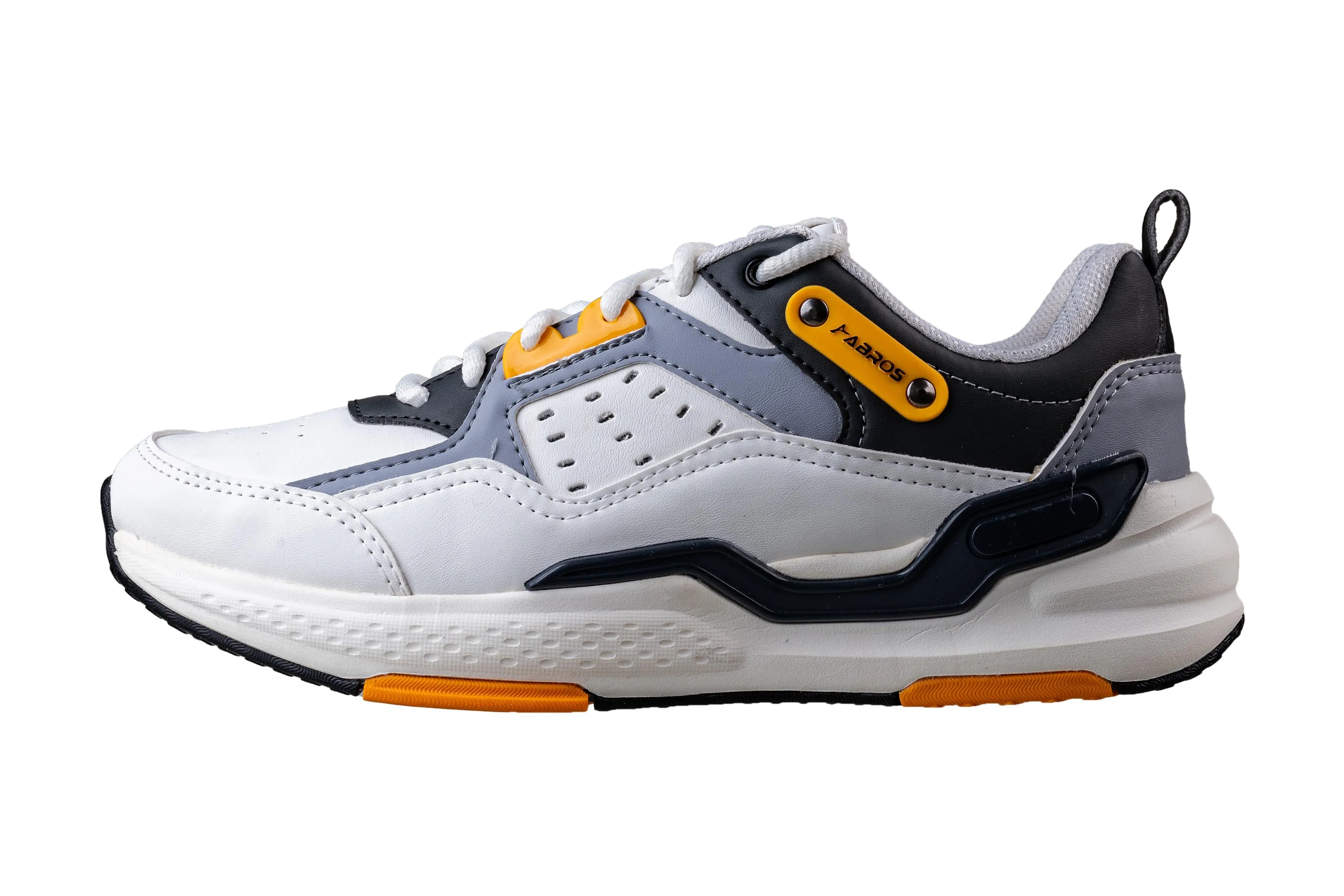 Abros Gents White / Mustard Sports Shoe