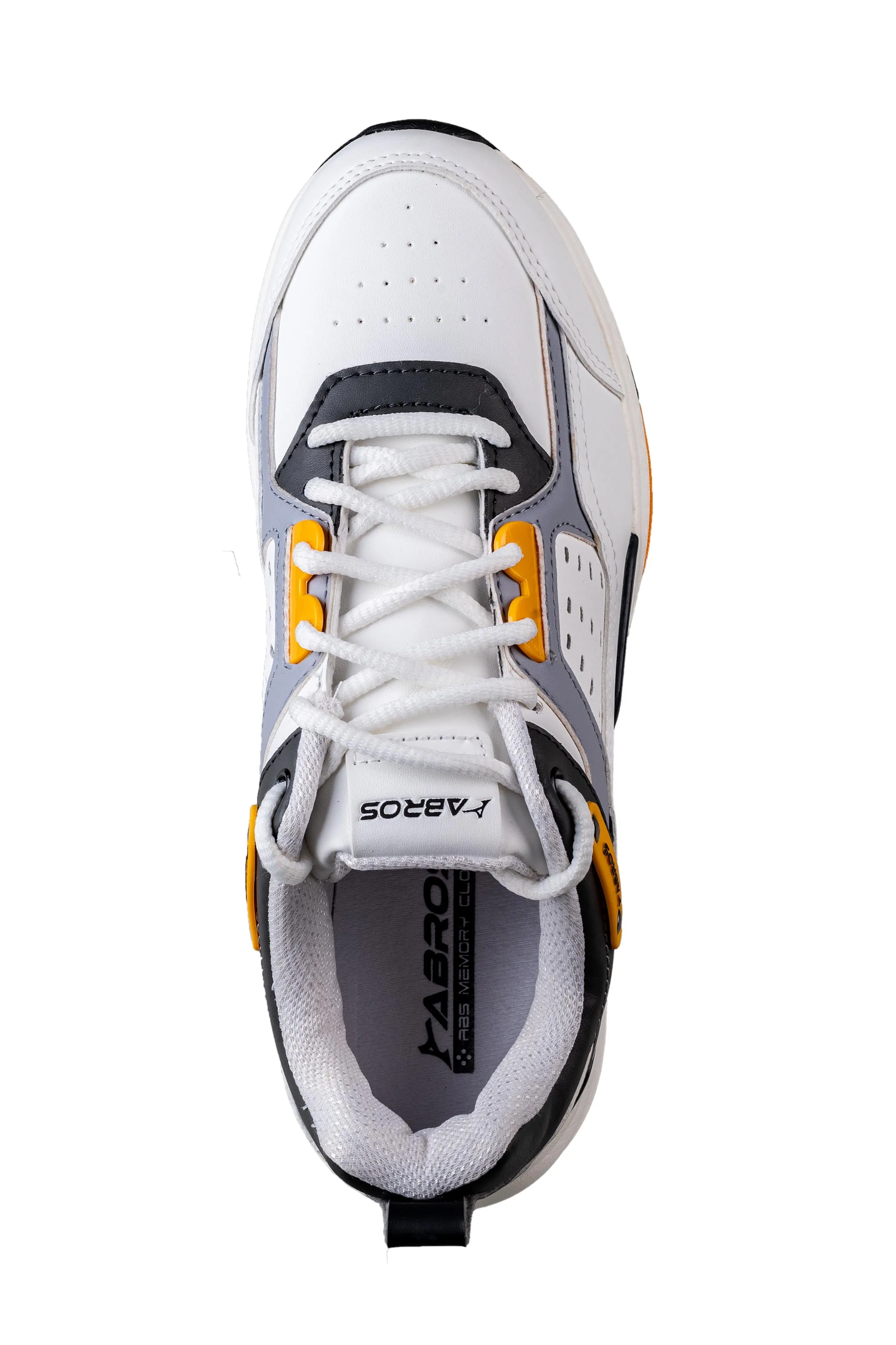 Abros Gents White / Mustard Sports Shoe