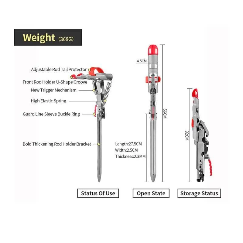 Adjustable Stainless Steel Fishing Rod Holder - Sensitive Design Fishing Accessory