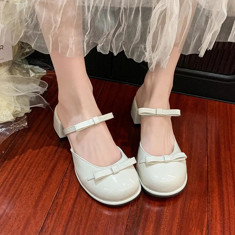 ADVBRIDGE  -  Cover Toe Slippers Casual Female Shoes Square heel Slides Butterfly-Knot Luxury 2025 Summer Block Floral Butterfly-knot Sweet