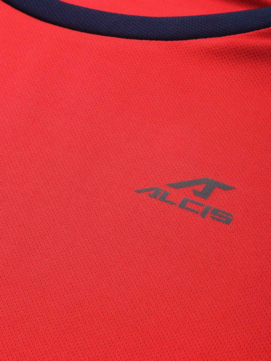 Alcis Men Red Solid Round Neck T-shirt