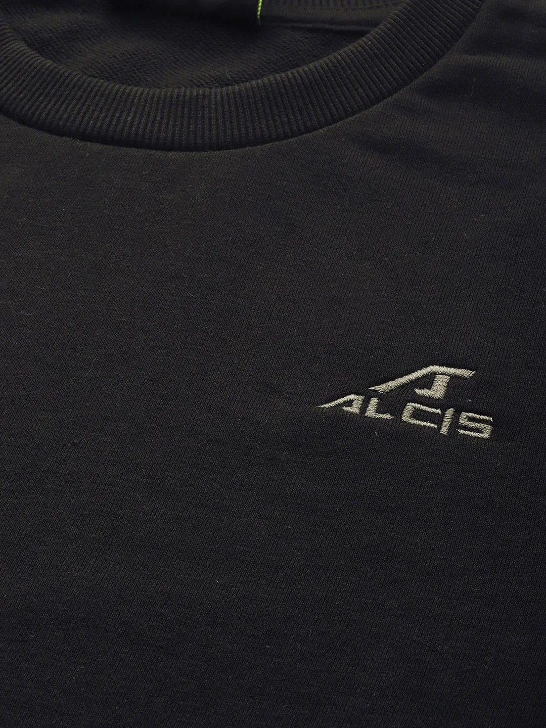 Alcis Men Solid Black Sweatshirts
