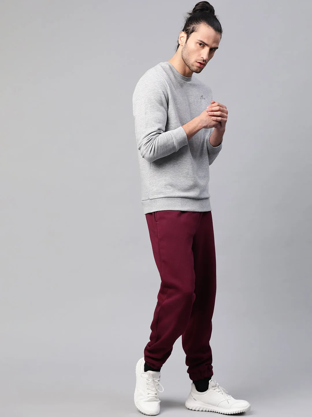 Alcis Men Solid Grey Sweatshirts