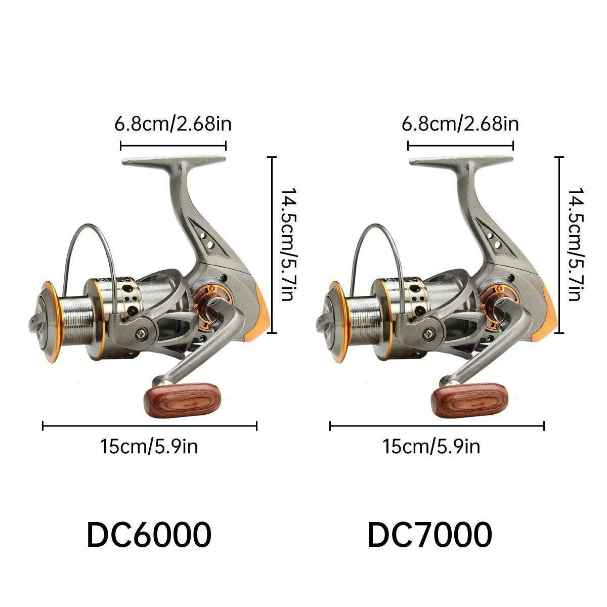 All-Metal Spinning Fishing Reel Sea Pole Fishing Gear Wire Cup Fishing Rod