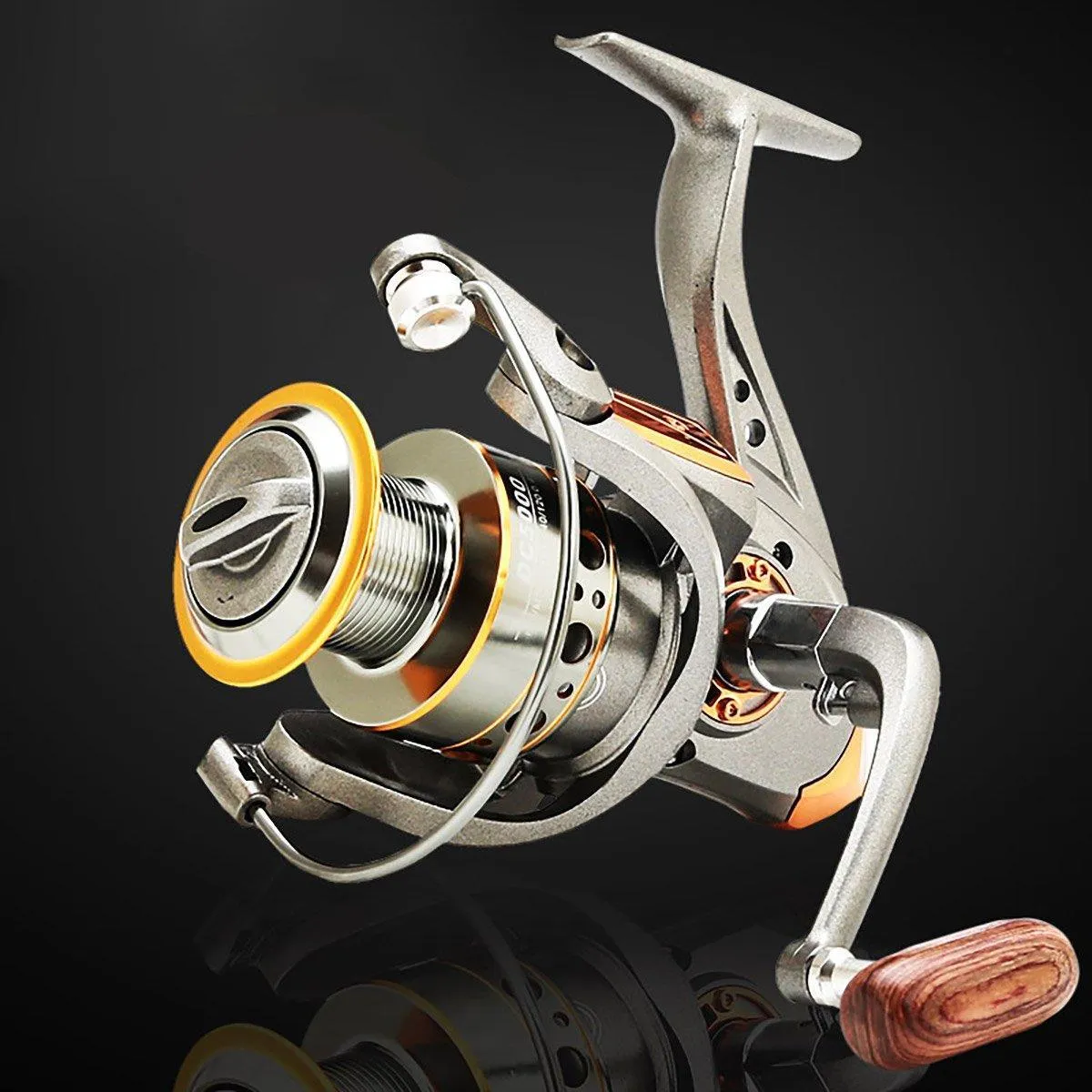 All-Metal Spinning Fishing Reel Sea Pole Fishing Gear Wire Cup Fishing Rod