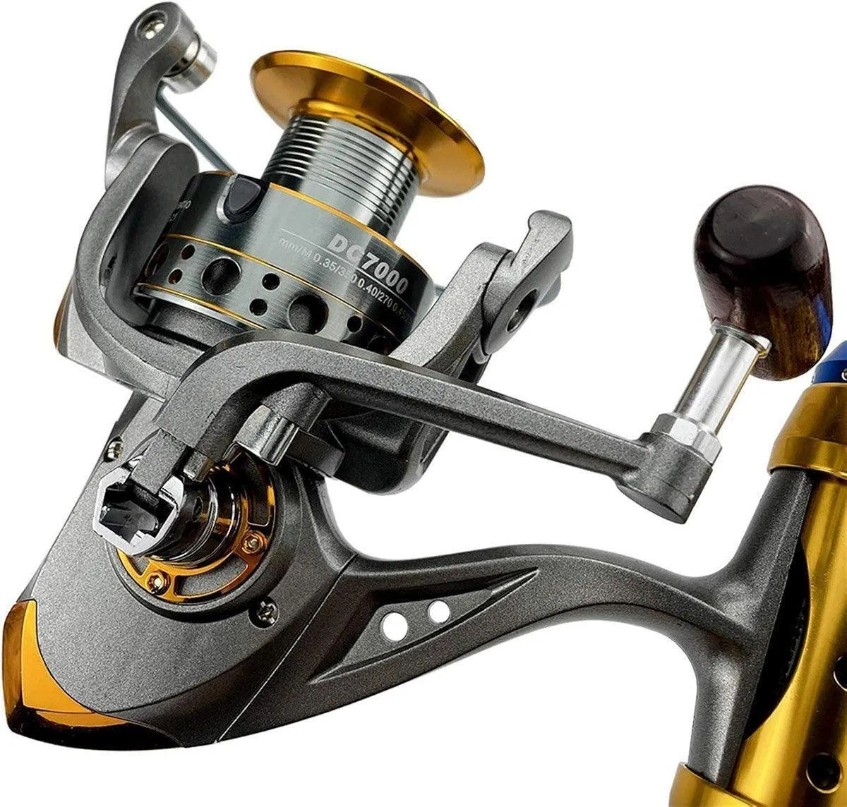 All-Metal Spinning Fishing Reel Sea Pole Fishing Gear Wire Cup Fishing Rod