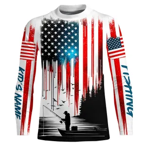 American Flag UV Protection Fishing Shirt Fishing Jersey For Kid A59