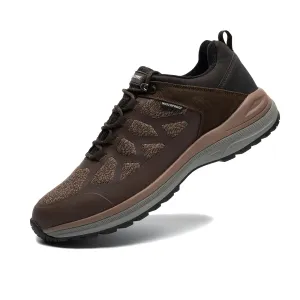 ANJOUFEMME Waterproof Hiking Shoes Men Lightweight Breathable Trekking Trails Shoes Mens Outdoor Brown Work Shoes