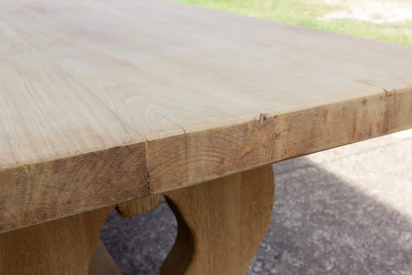 Antique Stripped French Oak Trestle Style Farm Table