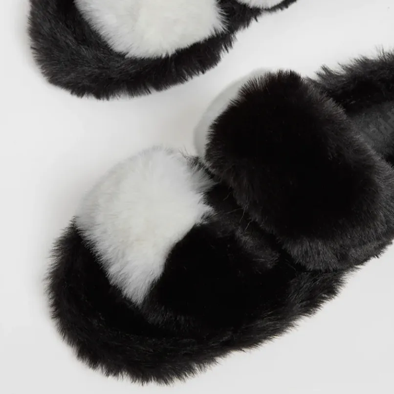 Apparis Lois Noir & Ivory Slippers