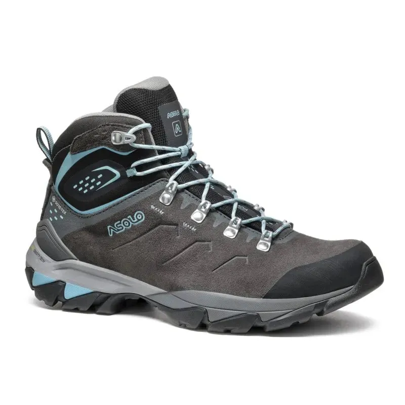 Asolo Acadia Mid Leather GTX Womens Bunion Fit Hiking Boots - Graphite/Sky Blue