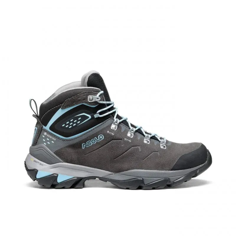 Asolo Acadia Mid Leather GTX Womens Bunion Fit Hiking Boots - Graphite/Sky Blue