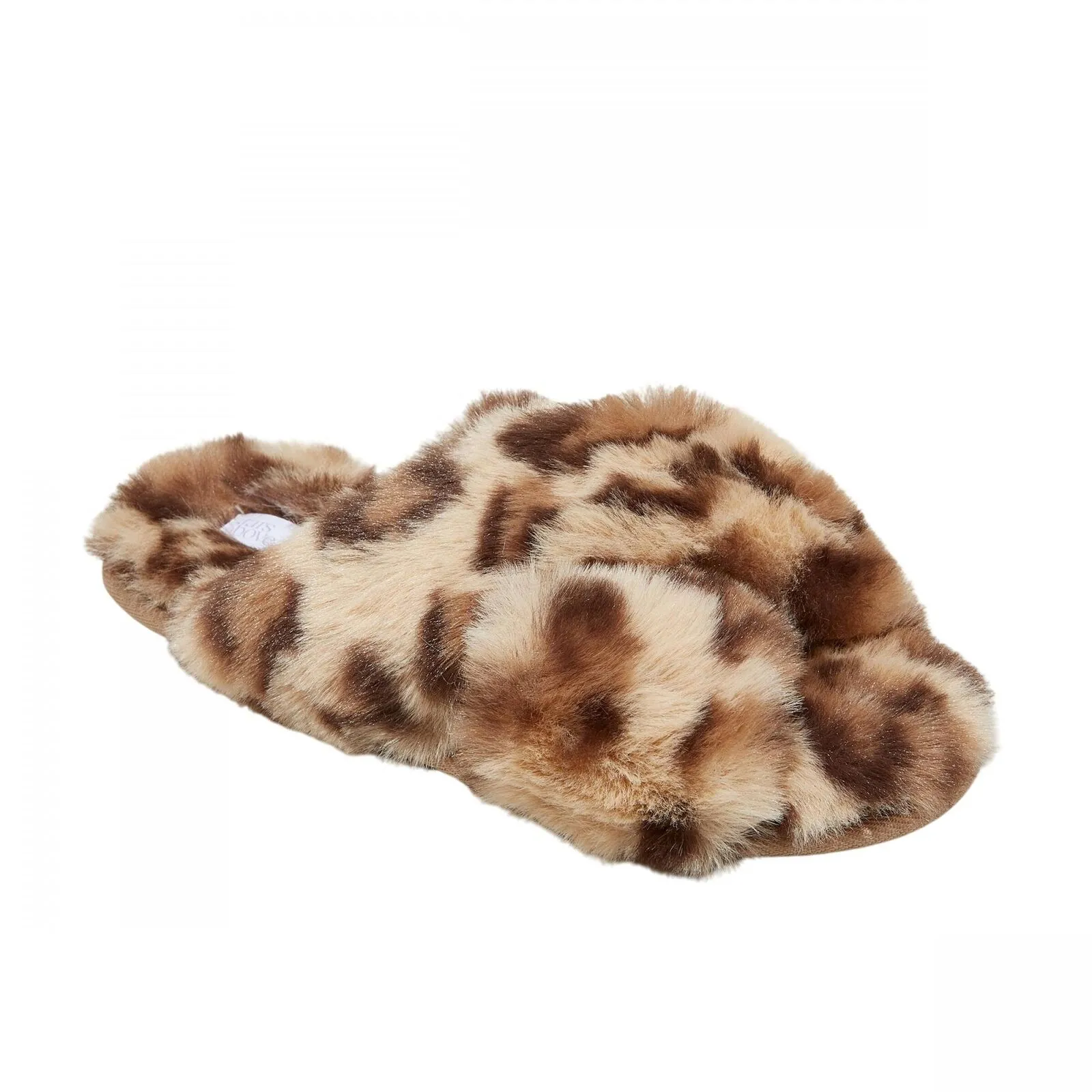 Auden Womens Paris Leopard Crossband Slippers 80856464 Brown Animal L