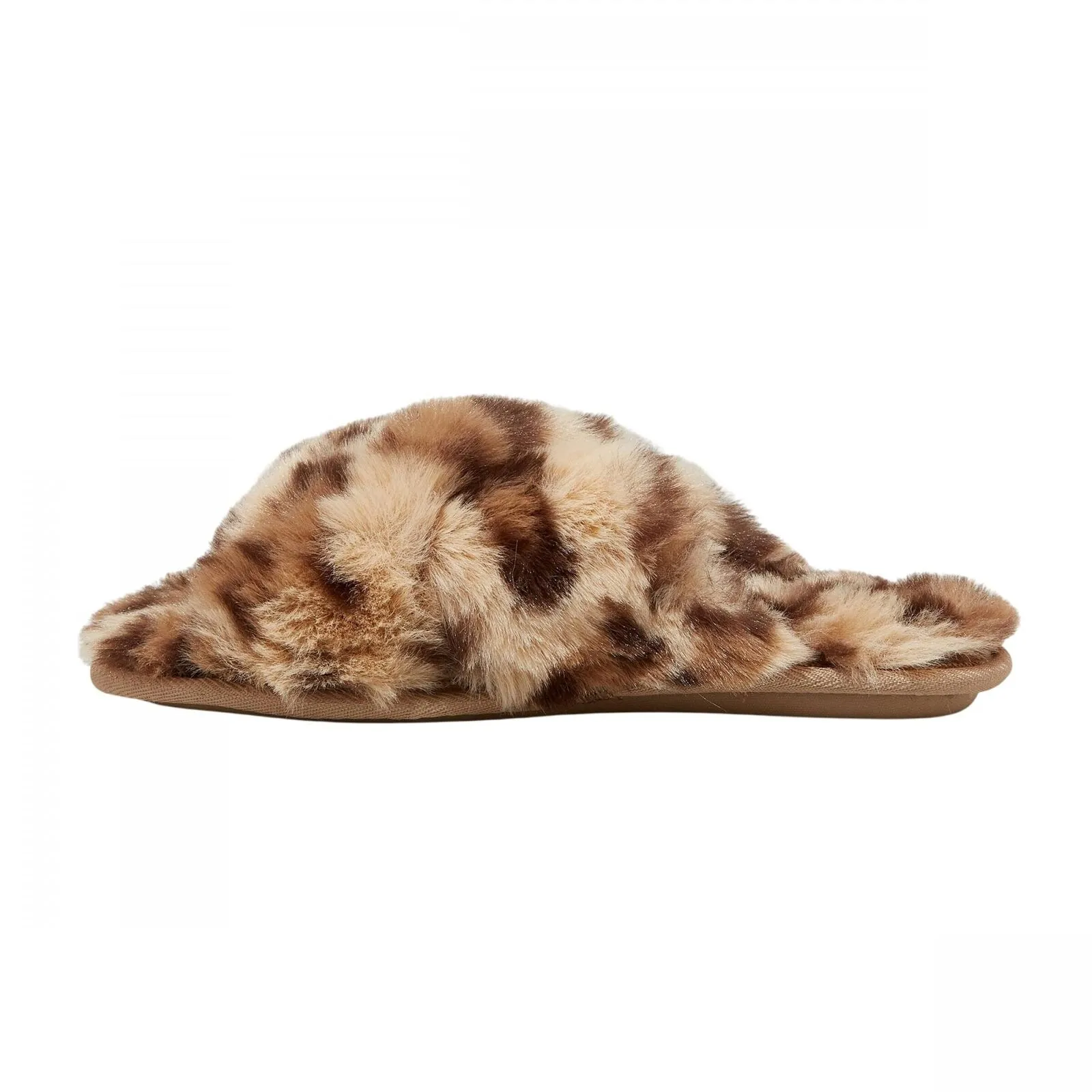 Auden Womens Paris Leopard Crossband Slippers 80856464 Brown Animal L