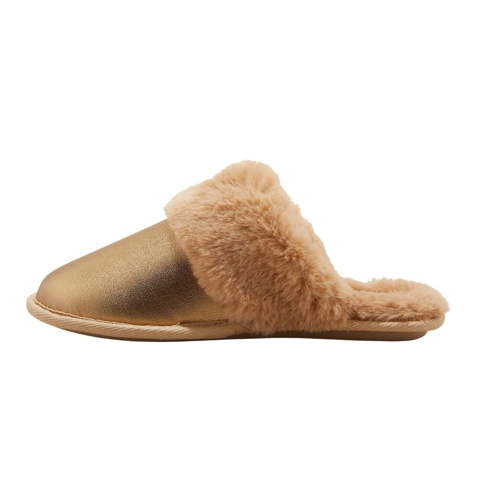 Auden Womens Rae Metallic Scuff Slippers 91639256 Tan Brown L (9/10)